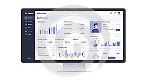 Modern Dashboard Interface Displaying Data Analytics and User Information