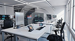 Modern Data Analysis Office Interior