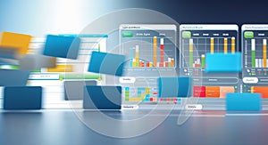 Data analytics dashboard visualization for business intelligence and data driven insights