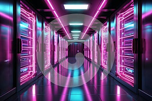 a modern data center for information processing, the Internet, data storage, devices for industrial and scientific research