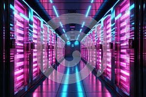 a modern data center for information processing, the Internet, data storage, devices for industrial and scientific research