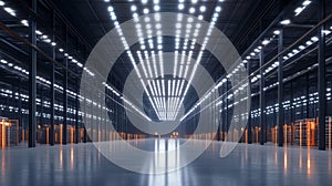 Modern Data Center Interior  Server Room  Bright Lights  Technology Infrastructure