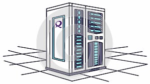 A modern data center server rack for cloud computing and hosting. vector design Generative AI