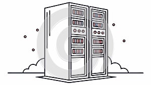 Modern Data Center Server Rack: Technology Information Vector, vector design Generative AI