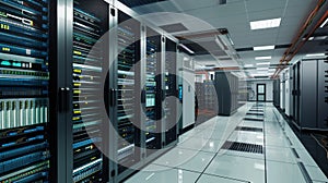 Modern data center server room