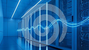 Data Center Servers Blue Network Technology, Cloud Computing