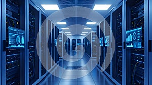 Data Center Server Room Network, Hosting, Cloud Computing