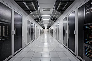 modern data center with sleek design, state-of-the-art technology, and room for growth