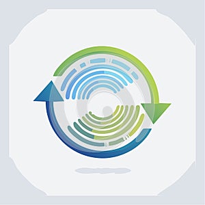 Modern Data Flow and Cycle Process Icon