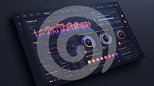 Modern Data Visualization Dashboard with Graphs and Metrics Display