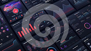 Modern Data Visualization Dashboard with Interactive Graphs and Charts