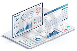 Modern Data Visualization on Desktop Computer for Business Metrics