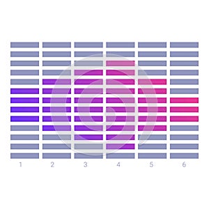 Modern data visualization with colorful gradient bars representing data insights
