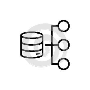 Modern database line icon.