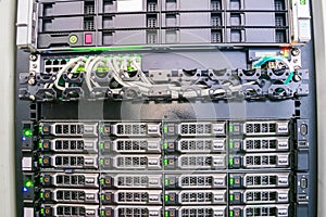 Modern database servers are connected to the switch in the server room rack. Hosting of popular portals is in the data center. The