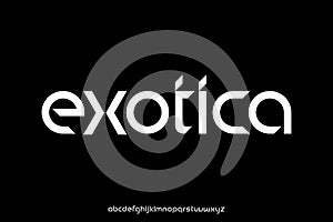 Modern decorative exotica alphabet display font vector. Creative sharp typeface photo