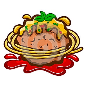Modern delicious meatball logo. Vector illustration