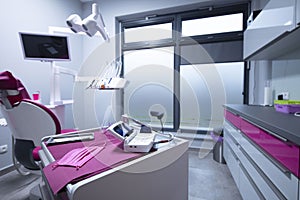 Modern dental practice. Place for text or logo.