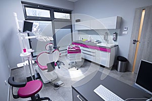 Modern dental practice. Place for text or logo.