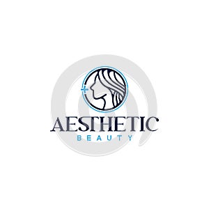 Modern design AESTHETIC BEAUTY face logo design photo