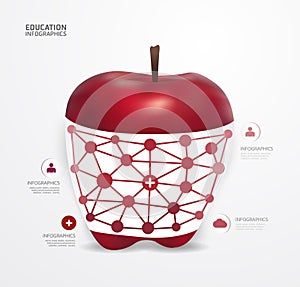 Modern Design apple dot Minimal style infographic template