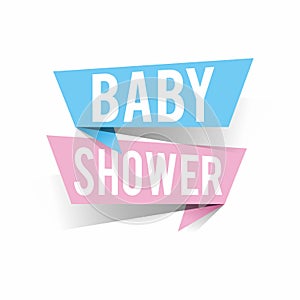 Modern design baby shower text on speech bubbles