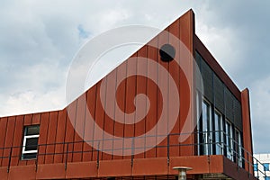 Modern design building with a rusty facade