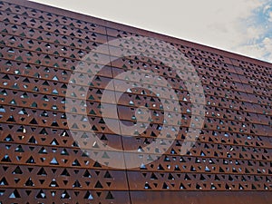 Modern design building with a rusty facade