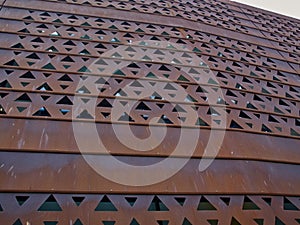 Modern design building with a rusty facade