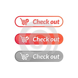 modern design of check out button. online shop icon material
