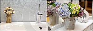 Modern design of chrome faucet with flowers