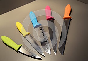 Modern design colorful kitchen knives