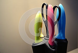 Modern design colorful kitchen knives