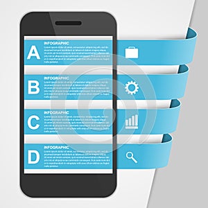 Modern design creative infographic with mobile phone.
