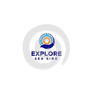 Modern design EXPLORE SEA SIDE north logo design