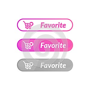 modern design of favorite item button. online shop icon material