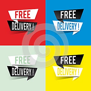 Modern design free delivery text on speech bubbles concept