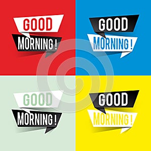 Modern design good morning text on speech bubbles concept