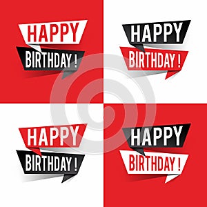 Modern design happy birthday text on speech bubbles