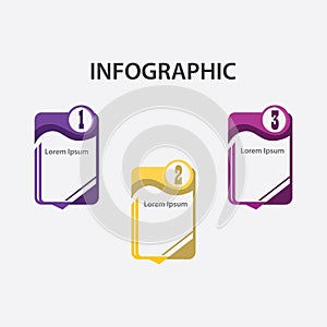 Modern Design of Infographic template element numbered banners Icons and 3 Steps