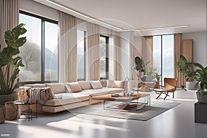 modern design interior with living room 3 d illustrationmodern design interior with living room 3 d illustrationmodern bright scan