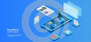 Modern design isometric concept business. infographic elements. Vector illustration