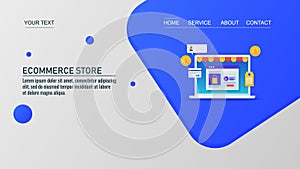 Modern design, landing page template, vector banner, ecommerce store, online shopping concept.