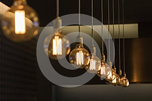 Modern Design Light Bulbs in Row