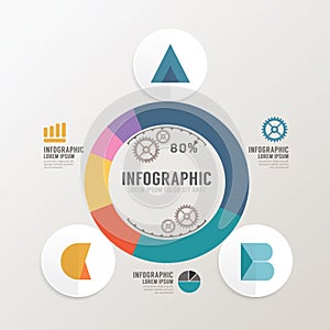 Modern Design Minimal style infographic template with alphabet