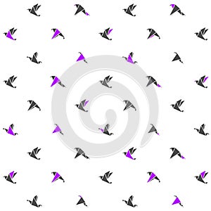 Modern design pattern with origami birds. Vector