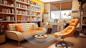 Modern design of the psychologist\'s office. relaxation. Generative AI