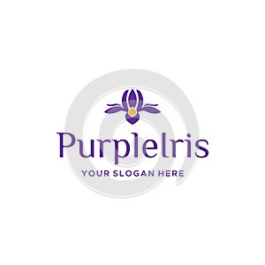 Modern design PURPLE IRIS grape flower logo design
