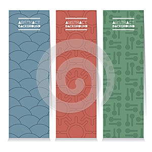 Modern Design Set Of Different Three Graphic Vertical Banners