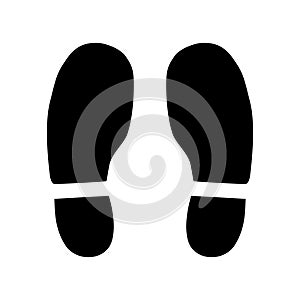 Modern design shoes foot step icon on white background